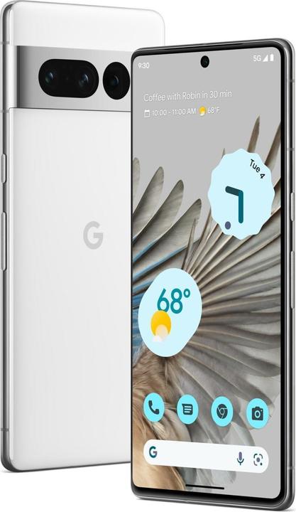 Google Pixel 7 Pro (128 GB, Weiss, 6.70", SIM + eSIM, 50 Mpx, 5G)