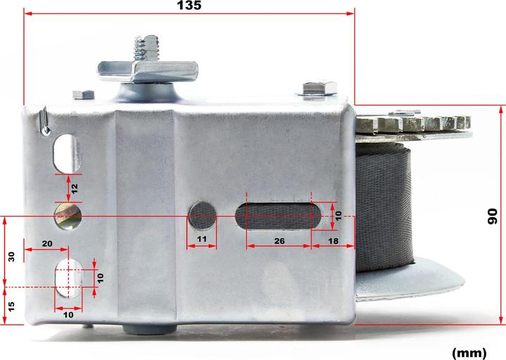 Actual product image Wiltec Manual Hand Wire Winch with 550kg Tensile Force 7m Belt Length 4:1:1 Gear Car Boat Trailer Caravan