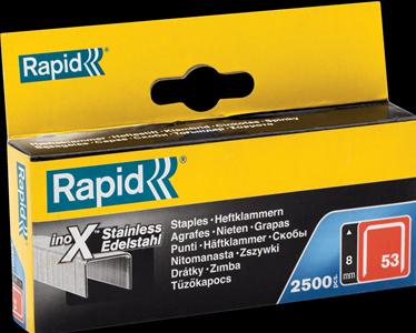 Produktbild Rapid Typ 53 Feindrahtklammer 8 mm Edelstahl (2500 x)