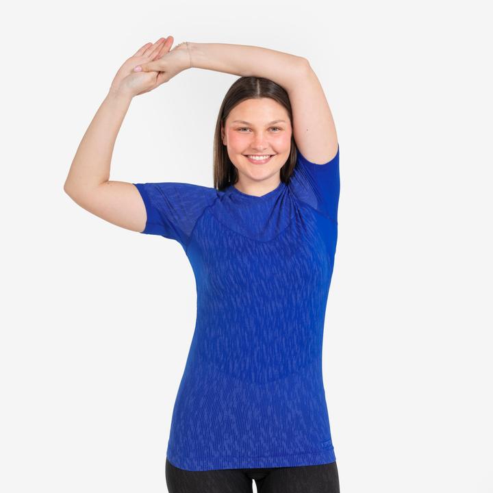 Image du produit Kipsta T-shirt fonctionnel Thermo manches courtes femme/homme - Keepdry bleu (XL)