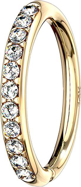 Produktbild Star Piercing Micro Piercing Ring 14k gold seitlich Kristalle silber (ohne Messing, 14k Gold)