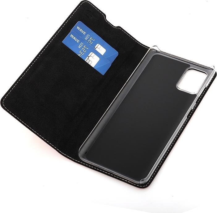 Actual product image Wave BookCase -suojakotelo, Samsung Galaxy A51, ruusukulta (Samsung Galaxy A51)