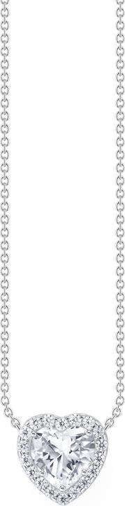 Thomas Sabo Kette mit Halo-Anhänger in Herzform (925er Silber, 40 - 45 cm)