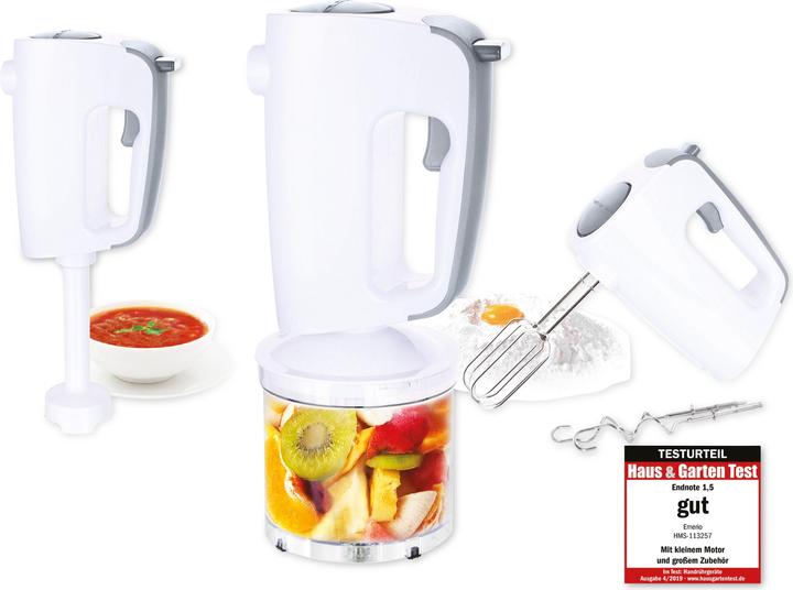 Immagine prodotto Emerio Impastatrice a mano con gancio per impasto, fruste, tritatutto (300 W)
