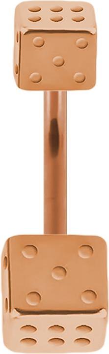 Immagine prodotto Star Piercing Banana oro rosa con due cubi (Acciaio chirurgico 316L)