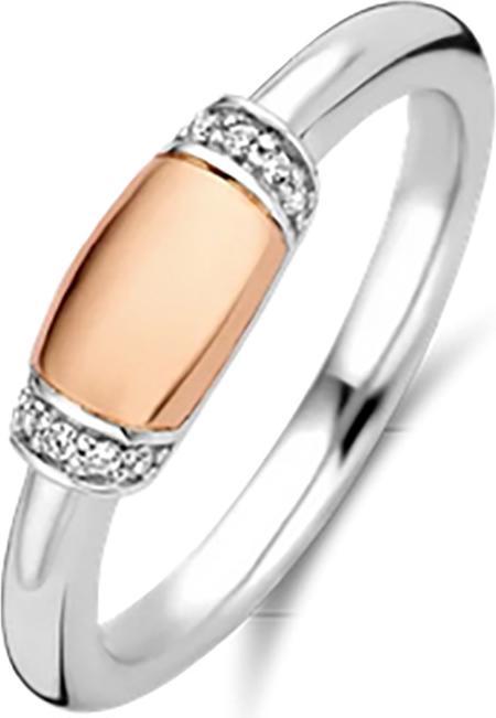 Produktbild Ti Sento Milano Ring mit Zirkonia bicolor rosevergoldet 12193ZR (56, 925 Silber)