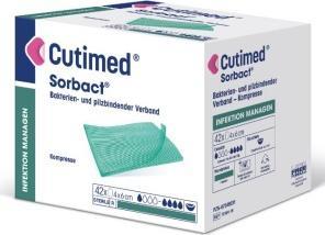Produktbild BSN Cutimed Sorbact Kompresse 4x6cm bakterienbindend steril 5 Stk