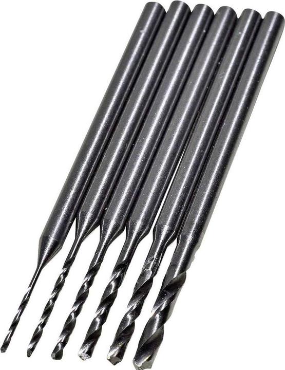 Actual product image RoNa HSS metal twist drill set 6t (0.6 mm, 0.8 mm, 1 mm, 1.3 mm, 1.5 mm, 2 mm)