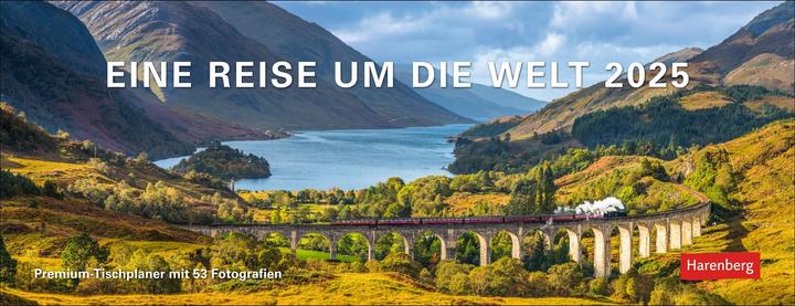 Produktbild Harenberg Eine Reise um die Welt Premium-Tischplaner 2025 - Wochenkalender mit 53 Fotografien (Harter Einband, Deutsch)
