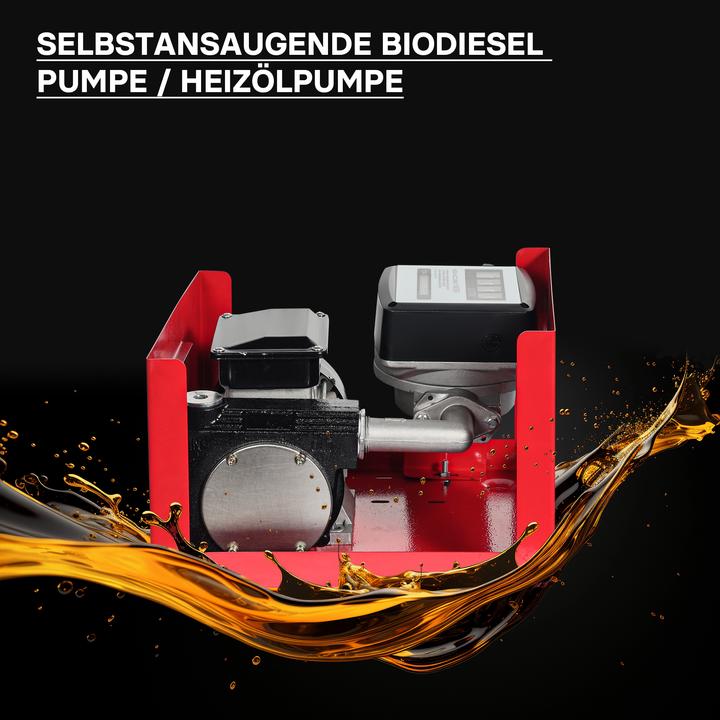 Produktbild Wiltec Heizöl- und Dieselpumpe 230V/750W 80l/min selbstansaugend Pumpe Pistole