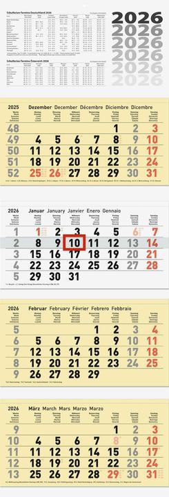 Actual product image BRUNNEN 1070214106 | 4-Monatskalender 2026 | chamois, 320940 mm (German)