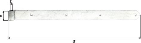 Actual product image GAH Shutter hinge width 60 mm length 800 x 60 mm thickness 8 mm steel hot-dip galvanised Ø 20 mm