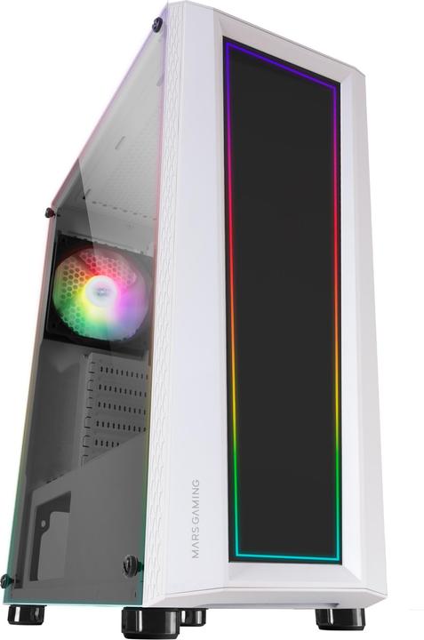Actual product image Mars Gaming Boitier Moyen Tour ATX MC-ART RGB avec panneaux vitrés (Blanc) (mATX, Mini-ITX, ATX)