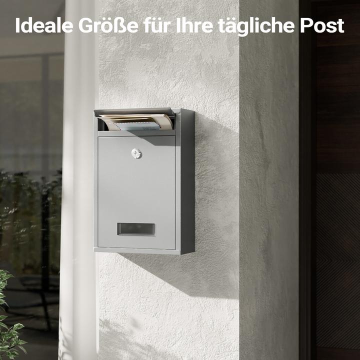 Image du produit Wiltec Boite aux lettres murale Courrier argenté Revêtement par poudre V11