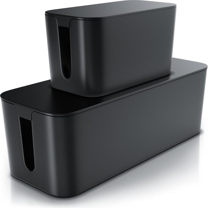 Image du produit Bearware 2x boîte de câbles, boîte de câbles avec pieds en caoutchouc, classeur de câbles, boîte de