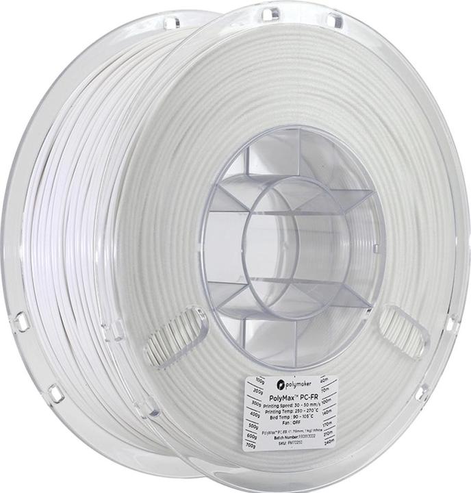 Image du produit Polymaker Polymax PC-FR Blanc 1.75mm 1kg (PC, 1.75 mm, 1000 g, Blanc)