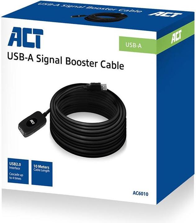 Immagine prodotto AC6010 Cavo USB 10 m 2.0 USB A Nero (10 m, USB 2.0)