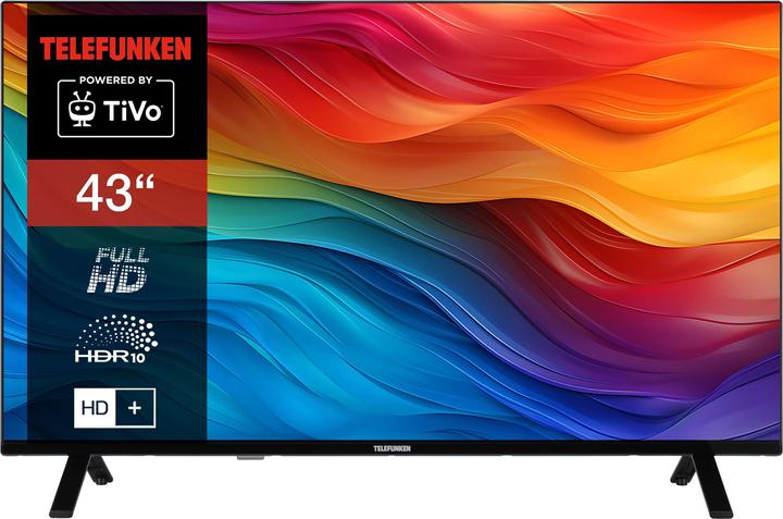 Image du produit Telefunken XF43TO750S (108 cm (43 pouces), noir, FullHD, triple tuner, SmartTV, système d'exploitation TiVo) (43", LED, Full HD, 2024)