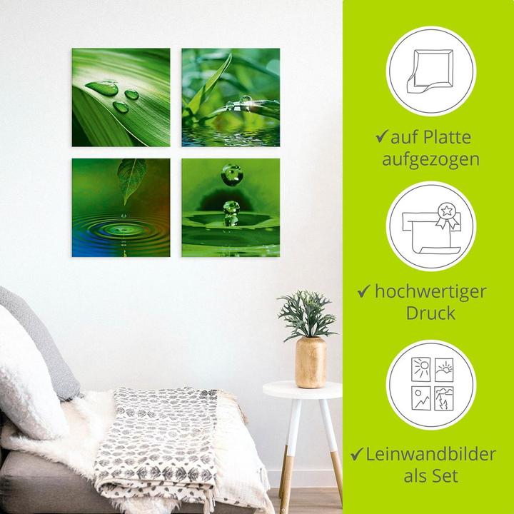 Produktbild Artland Blatt Gras Wassertropfen K2IQ (30 x 30 cm)