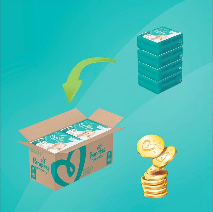 Actual product image Pampers Baby Dry (Size 8, Monthly box, 100 Piece)