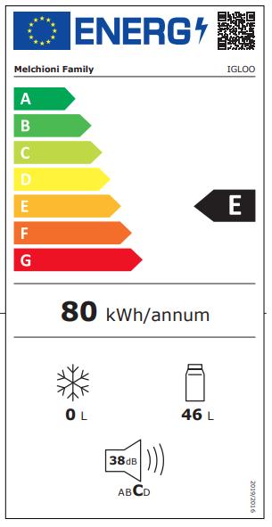 Energy Label Melchioni Igloo (46 l)