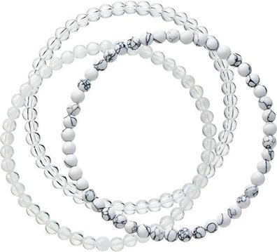 Evolution Group Elegant Set Of Beaded Bracelets 43043.3 White