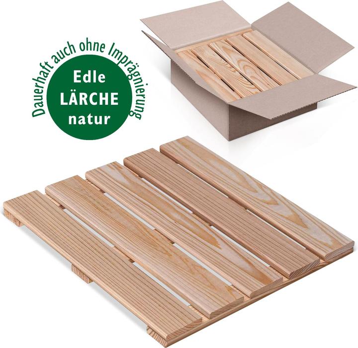 Produktbild Endorphin Holzfliesen aus Lärche 40x40 cm 6er Set (0,96qm) (6 x, 40 x 40 cm)