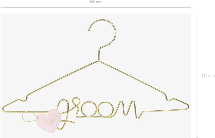 Productafbeelding Partydeco Feestaccessoire Kleerhanger Bruidegom 45 x 27 cm, Goud (1 x)