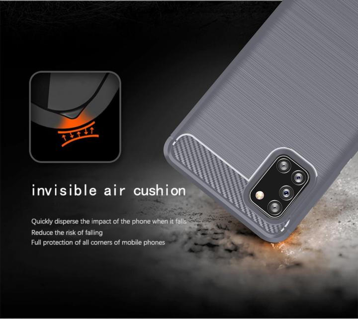 Actual product image Cadorabo TPU Ultra Slim carbon stainless steel Combi Cover (Samsung Galaxy A31)