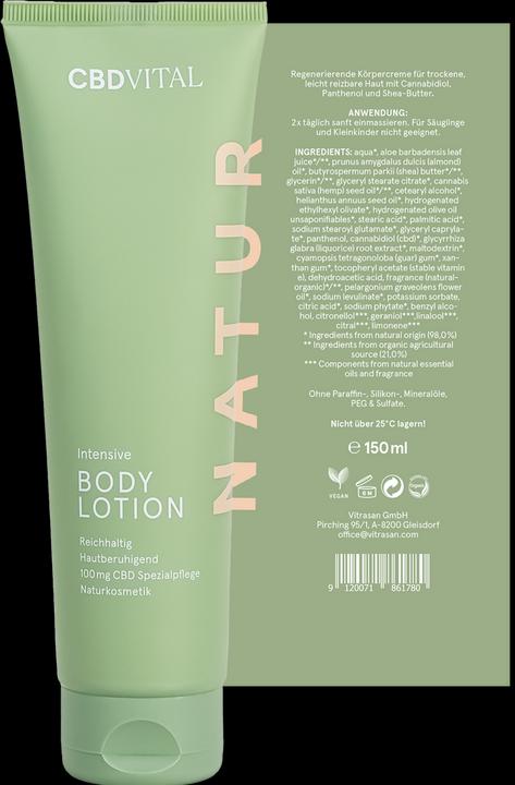 Image du produit CBD Vital Cosmétiques biologiques (Lotion pour le corps, 200 ml)