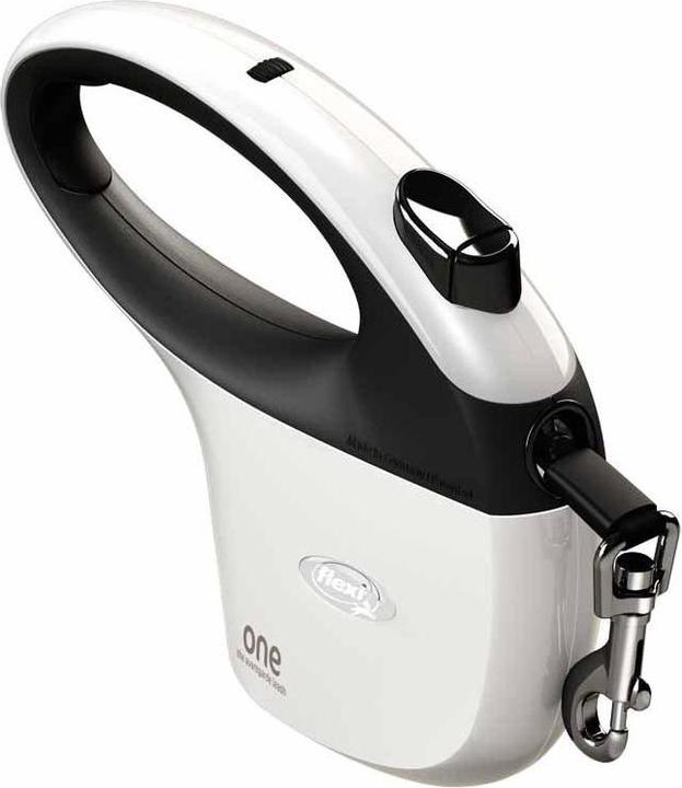 Actual product image Flexi One for All S weiss - schwarz - automatische Hundeleine für Hunde bis 30 kg - 5 m (S, Dog, Walks)