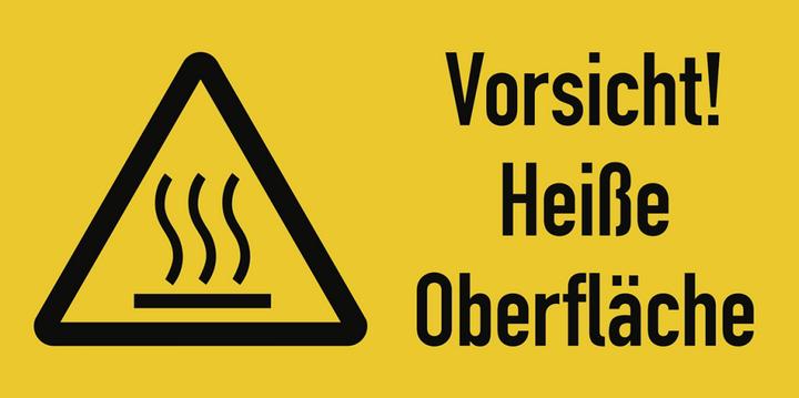Produktbild Moravia Warnzeichen Vorsicht! Heisse Oberfläche Folie, 105x52 mm
