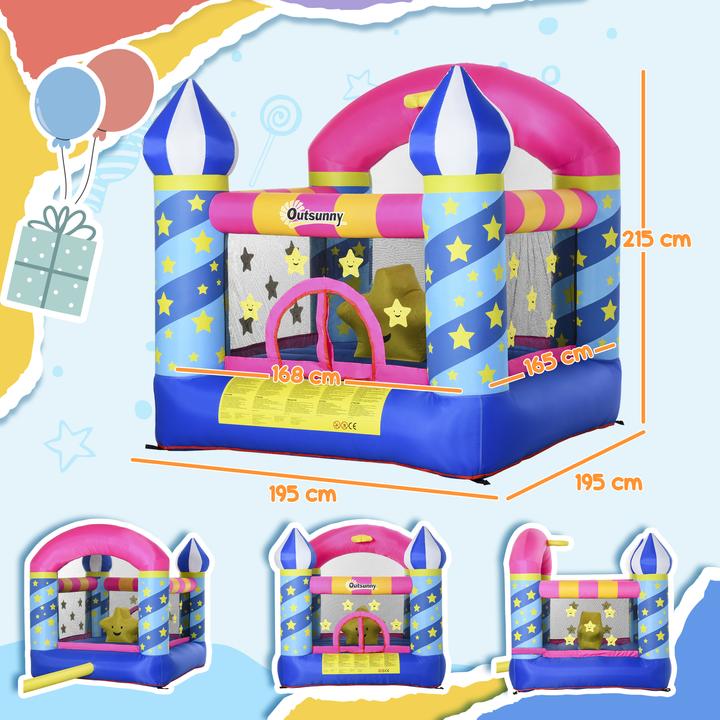 Actual product image Outsunny Children's bouncy castle in castle and star design