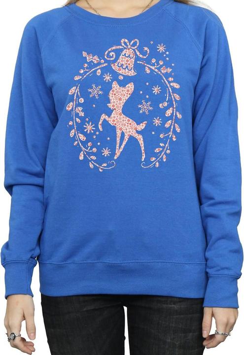 Actual product image Disney Womens/Ladies Bambi Christmas Wreath Sweatshirt (M)