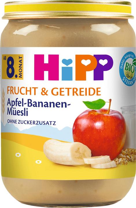 Actual product image Hipp Organic fruit and cereal apple-banana muesli, no added sugar (190 g)