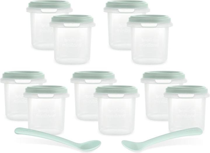 Produktbild Miniland Nahrungsbehälter & Portionierer Aufbewahrungsbehälter 10er Pack + 2 Löffel
