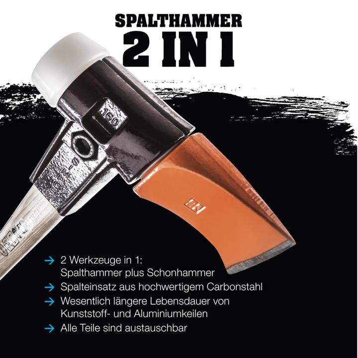 Actual product image Halder Splitting hammer super plastic Simplex Ø 60 mm, hickory handle & malleable cast iron body (4100 g)