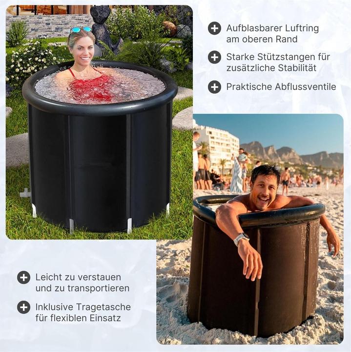 Produktbild Hermex Eisbad Therapy Recovery Pod Faltbare Badewanne Eistonne Kältebad (100 cm, 100 cm)