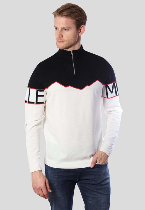 Actual product image Bellemere Pullover Half-Zipped Cashmere Blend Sweater (L)
