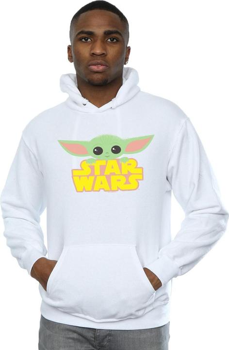 Actual product image Star Wars Mens The Mandalorian The Child And Logo Hoodie (L)