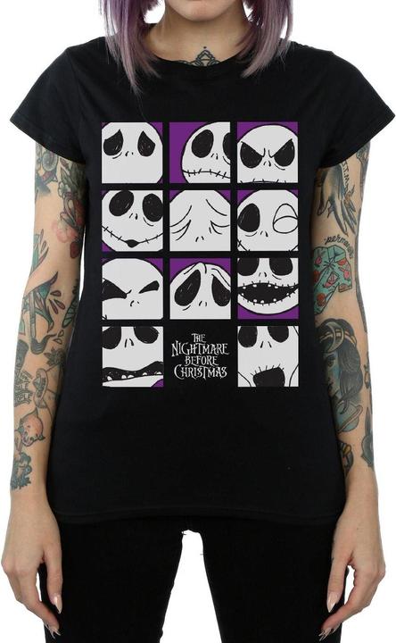 Image du produit Disney - T-shirt NIGHTMARE BEFORE CHRISTMAS MANY FACES OF JACK SQUARES - Femme (XL)