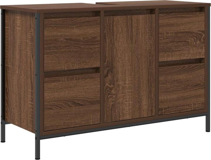 Produktbild VidaXL 3-teiliges Badezimmermöbel-Set - Braune Eiche Holzwerkstoff