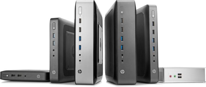 Produktbild HP t730 - Thin Client - Tower - 1 x R-series Embedded RX427BB / 2.7 GHz (AMD RX-427BB, 8 GB, Firepro W2100)