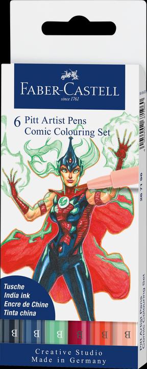 Actual product image Faber-Castell PITT Artist Pen Comic (White, 6 x)