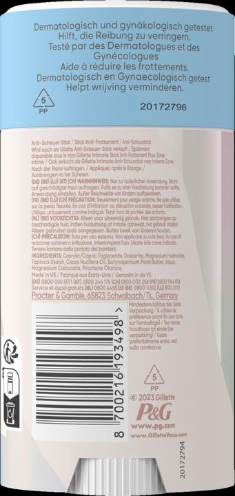 Image du produit Gillette Venus Satin Care Stick anti-frottement (48 ml, Crème intime)