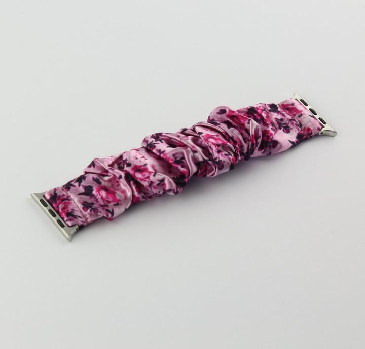 Produktbild PhoneLook Blumen scrunchies armband rosa 38mm / 40mm / 41mm (38 mm, 40 mm, 41 mm, Stoff)