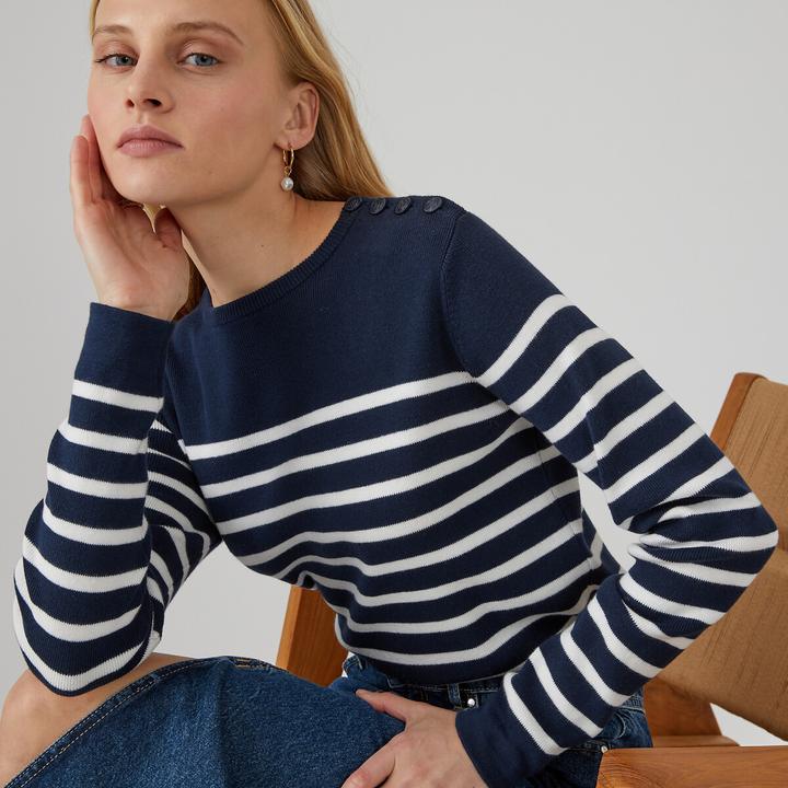Actual product image La Redoute Collections Organic cotton sailor jumper (L)