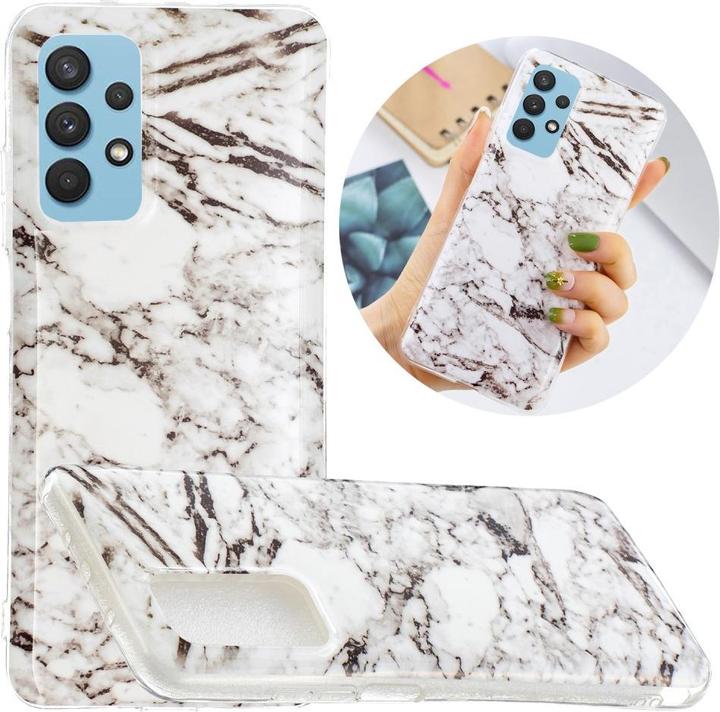 Produktbild Cover-Discount Galaxy A32 5G - Softes Silikon Gummi Case white Marble (Samsung Galaxy A32 5G)