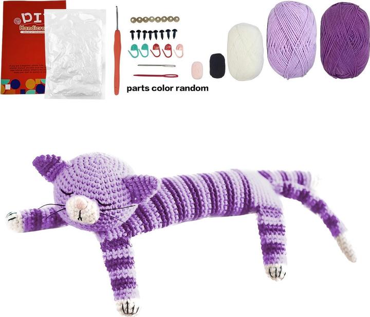 Produktbild Activity Board Anfänger Häkel-Set für Erwachsene - DIY Katze Muster Garn Set mit