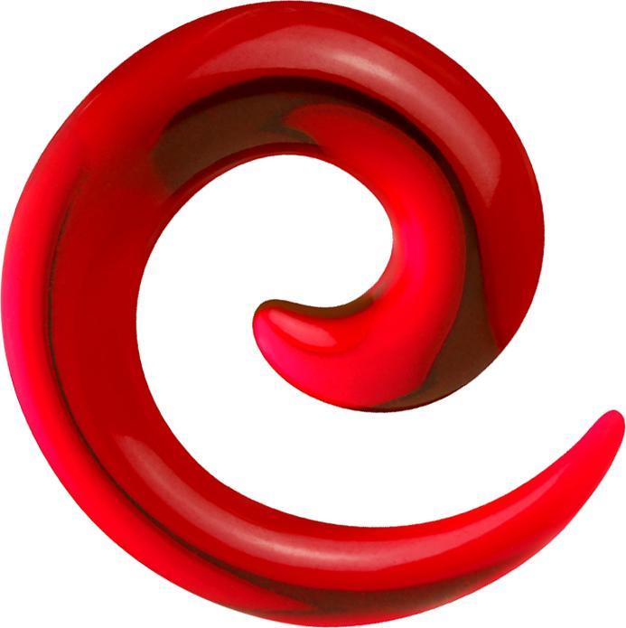 Produktbild Star Piercing Dehnspirale rot transparent (ohne Messing, Acryl)